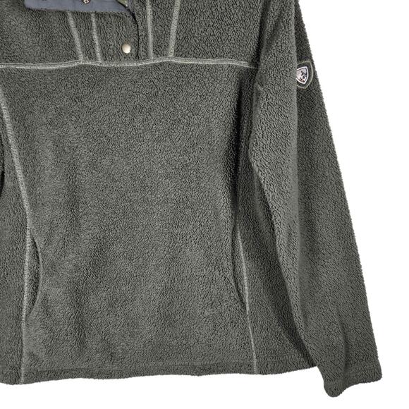 Kuhl Avalon Pullover Womens XLarge Green Fleece 1/4 Snap Outdoor Hiking Pockets - Picture 5 of 12